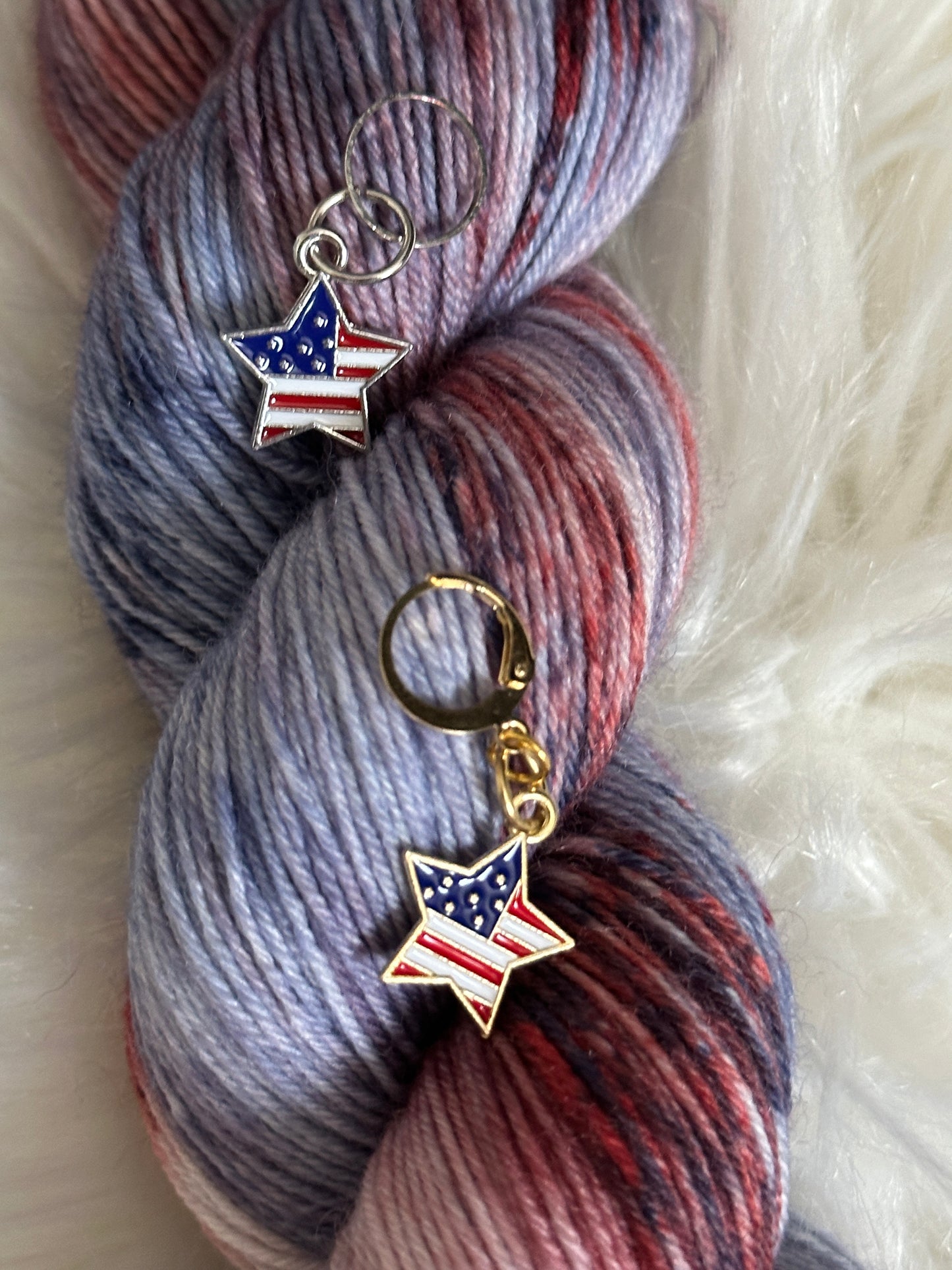 Independence Day 2024 (Fingering) with Stitch Marker