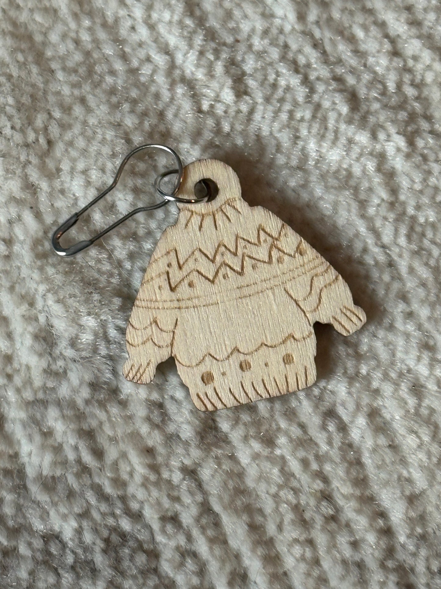 Wooden Sweater Stitch Markers