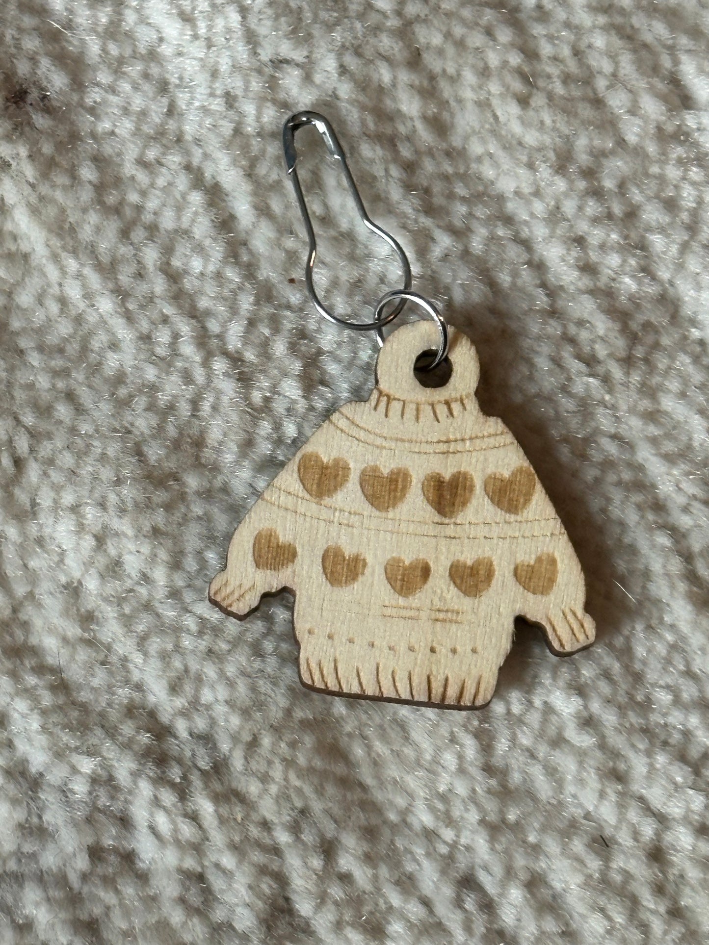 Wooden Sweater Stitch Markers