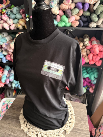 Cast-ons & Chaos podcast T-shirt