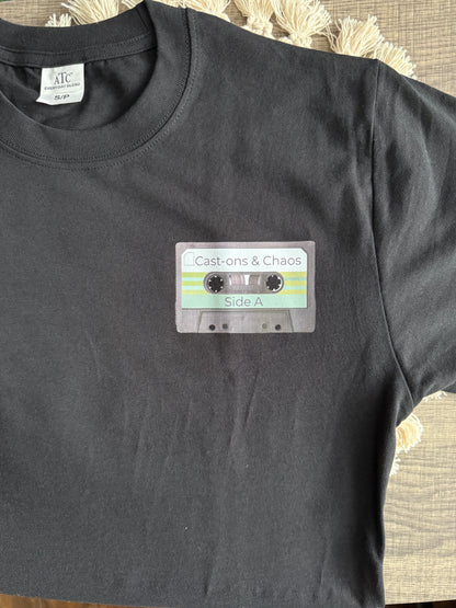 Cast-ons & Chaos podcast T-shirt
