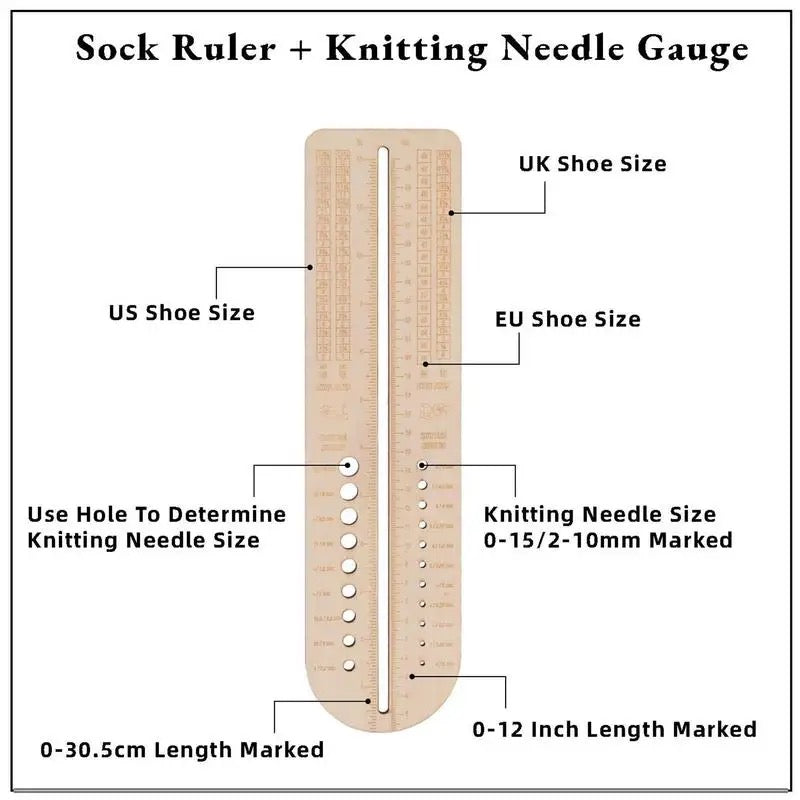 Wooden Sock Ruler