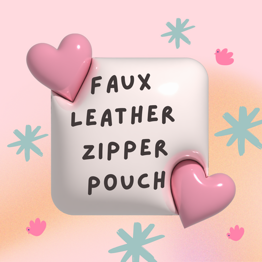 Faux Leather small notions zipper pouch